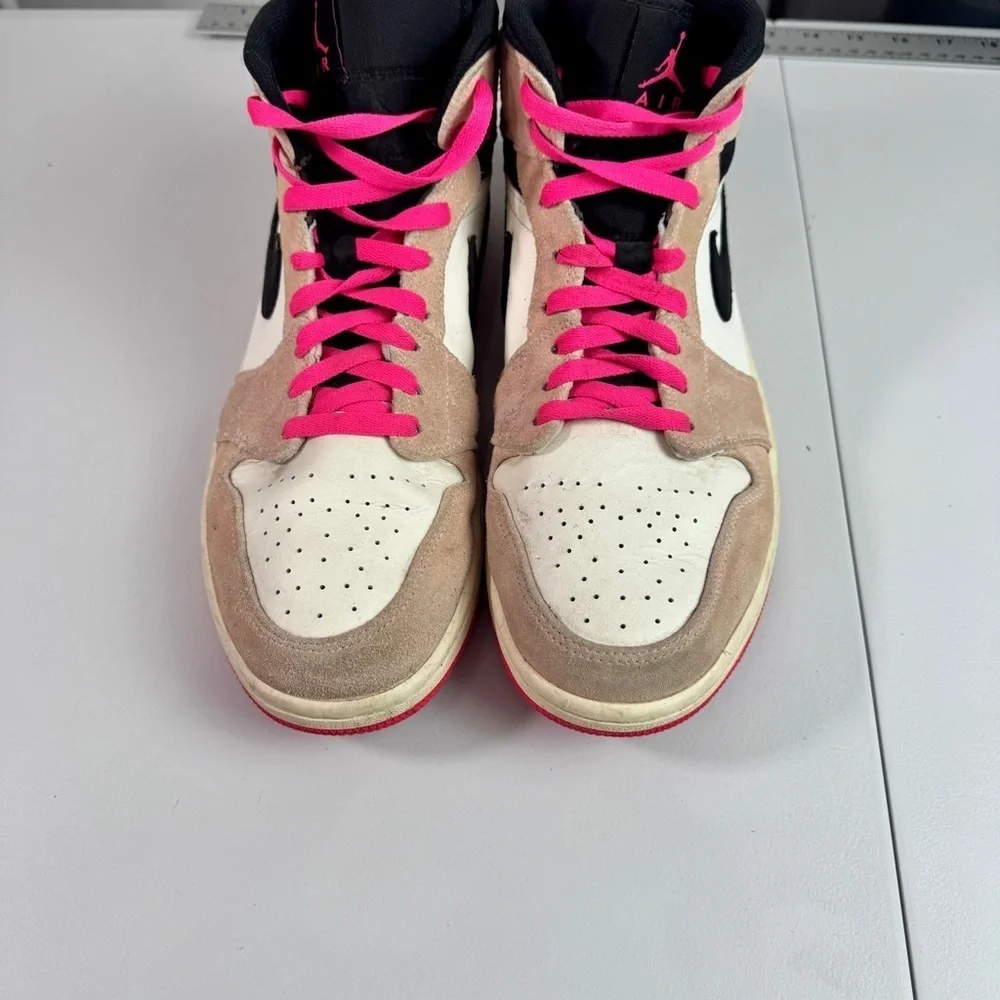 Air Jordan 1 Mid SE Crimson Tint Men’s Size 12 Pink Laces 852542-801